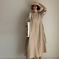 ボートネック オーバードレス