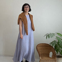 Aラインノースリーブワンピース