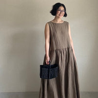 ノースリーブギャザーワンピース