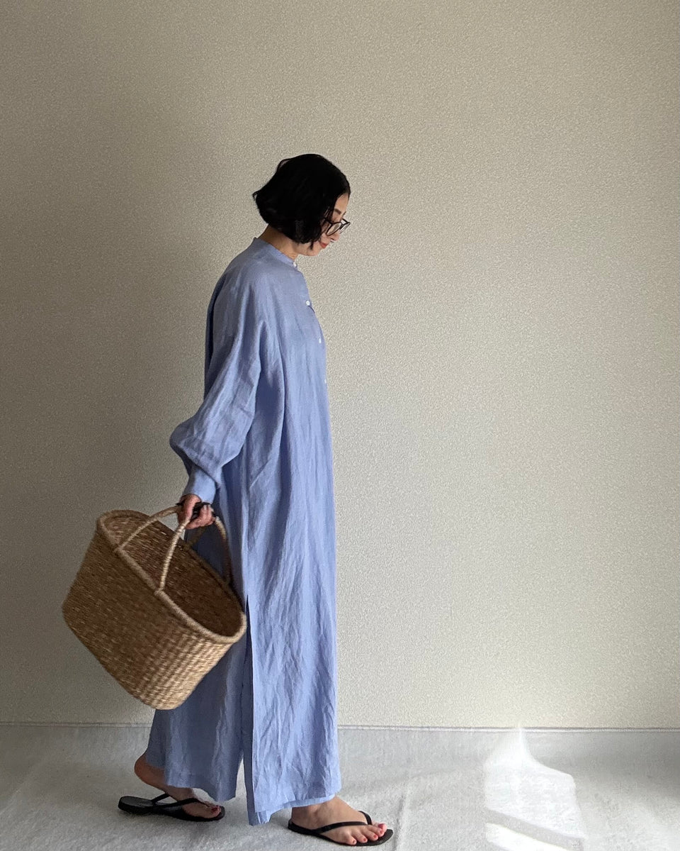 THOM BROWNE シルク トリコロール裏地 BDシャツ ロング丈ワンピース ロングシャツワンピース – la chic baton