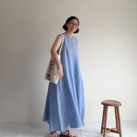 Aラインノースリーブワンピース