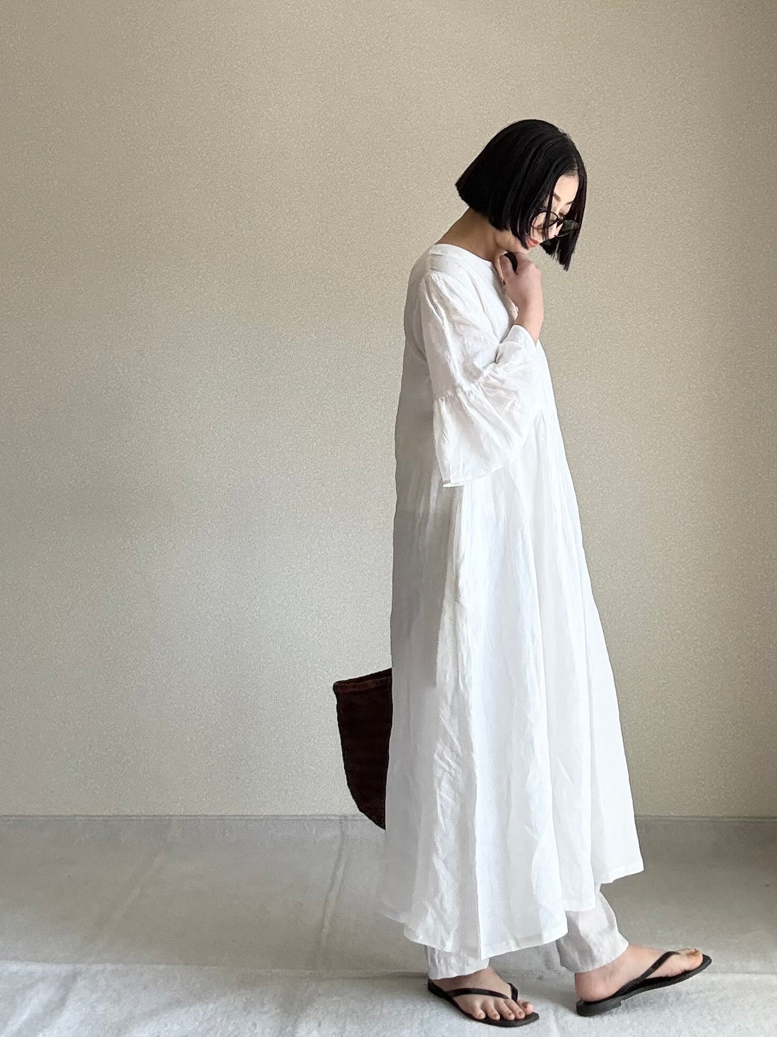 フリルスリーブ　ワンピース