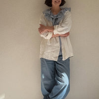 ノーカラーダブルジャケット