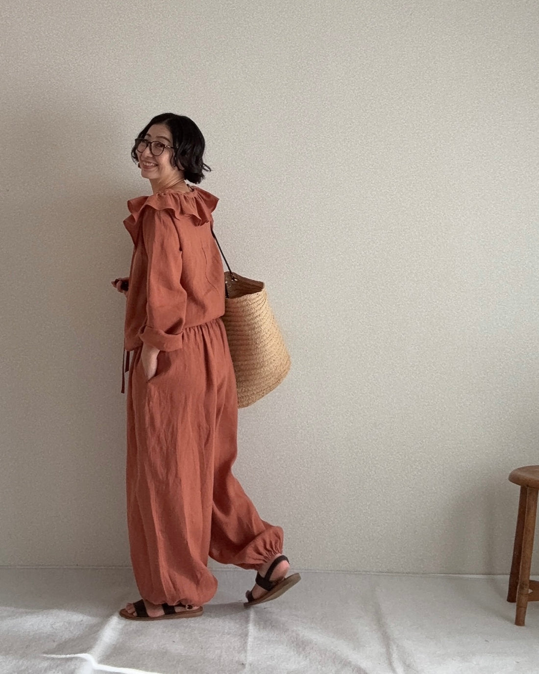 つけ衿フリルブラウス