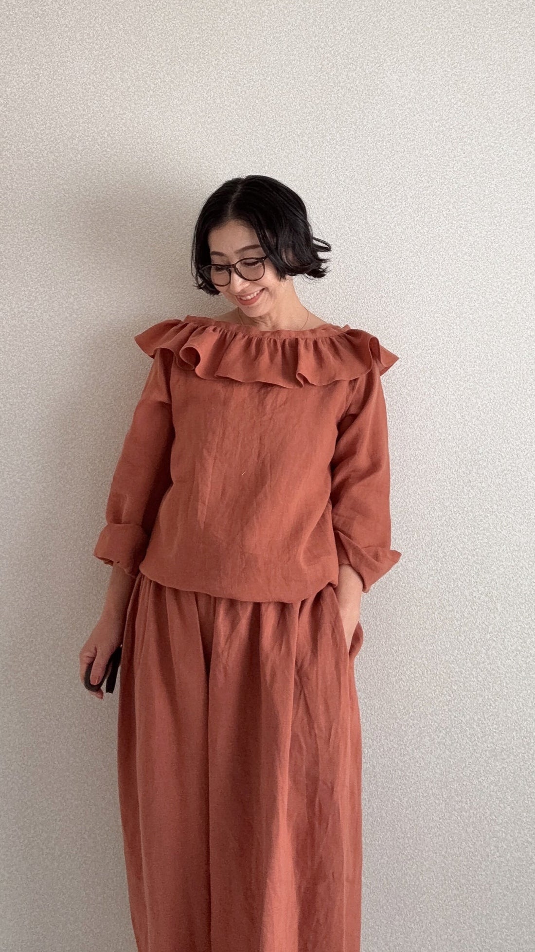 つけ衿フリルブラウス