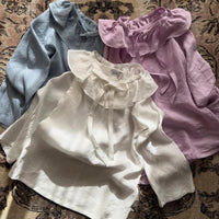 つけ襟りフリルブラウス