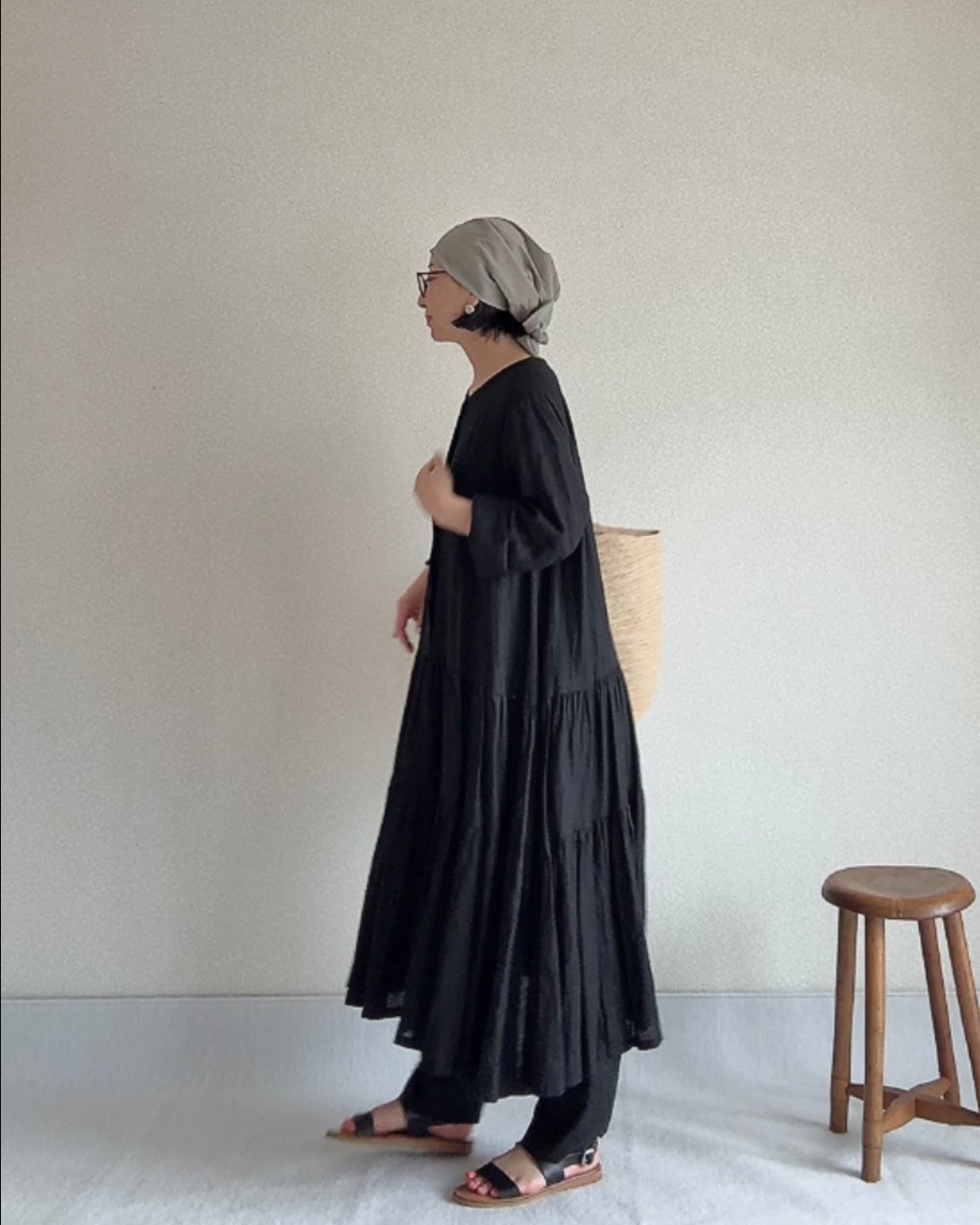 ダブルティアードミモレワンピース