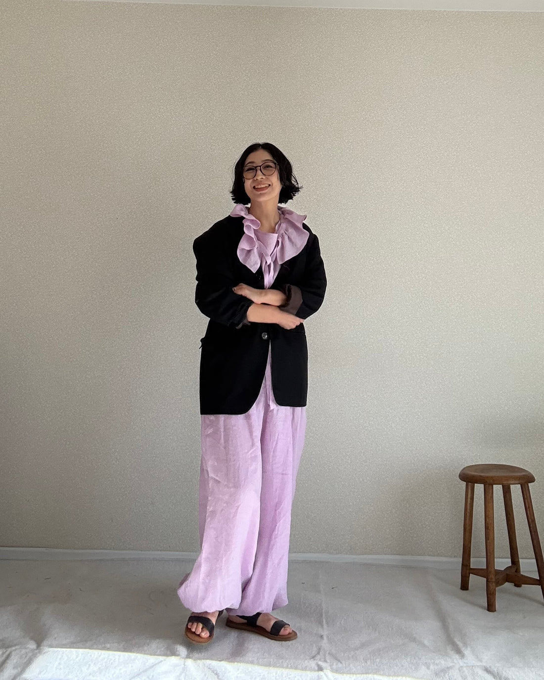 つけ衿フリルブラウス