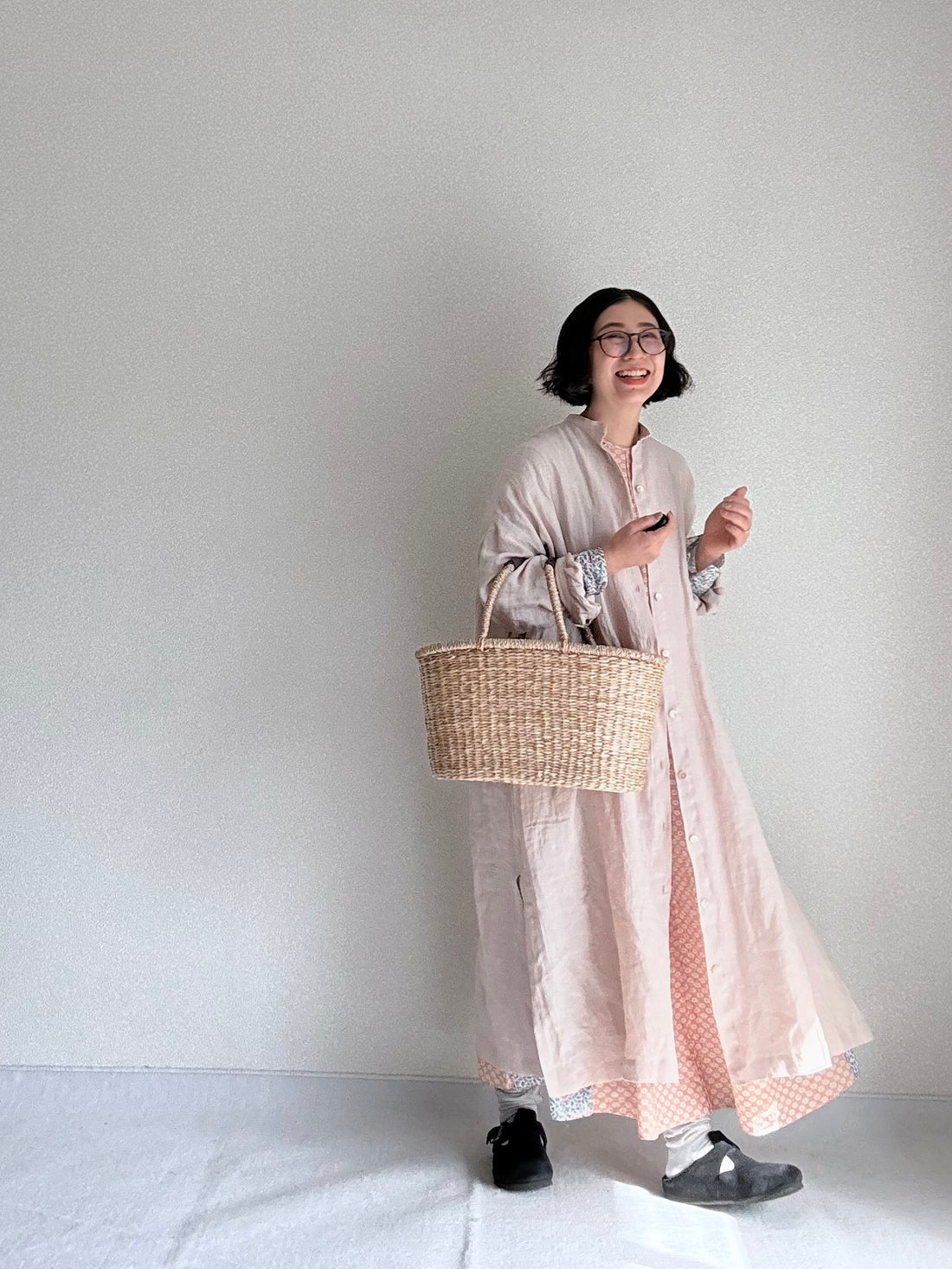 ロングシャツワンピース