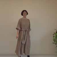 ボートネック　オーバードレス